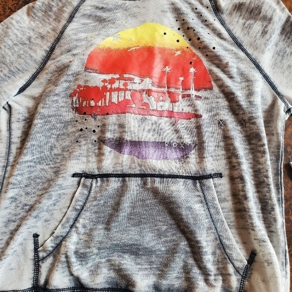 Roxy Colorful Graphic Long Sleeve Sz. M Hoodie - Picture 9 of 10